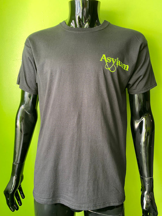 Asylum Customs T-Shirt with Green Logo